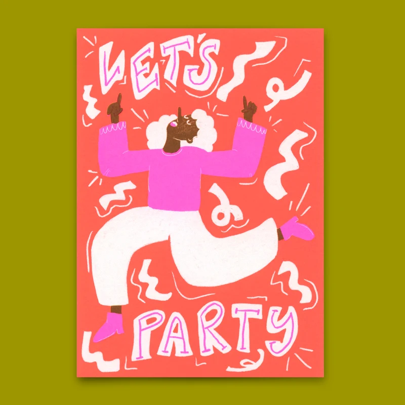 Postkarte "Let's Party" | Coole Karte für jeden Anlass