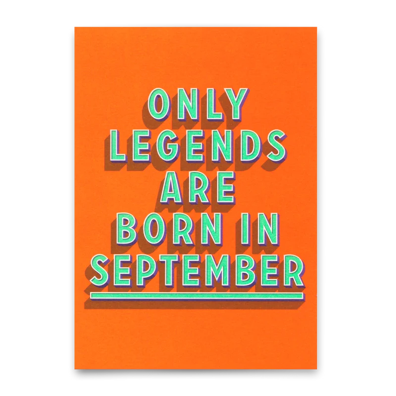 Postkarte "Legends September" | Coole Karte mit Spruch zum Geburtstag