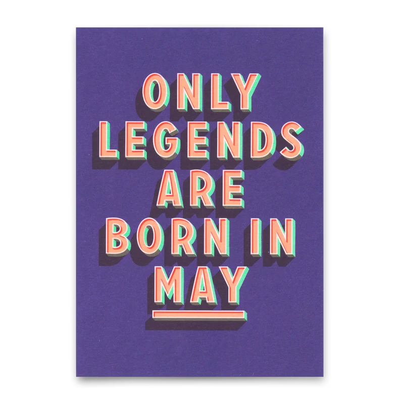 Postkarte "Legends May" | Coole Karte mit Spruch zum Geburtstag