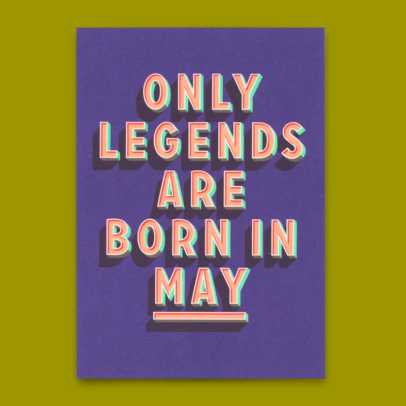 Postkarte "Legends May" | Coole Karte mit Spruch zum Geburtstag
