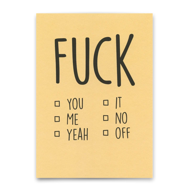 Postkarte "Fuck you/me/yeah" | Lustige Karte für jeden Anlass