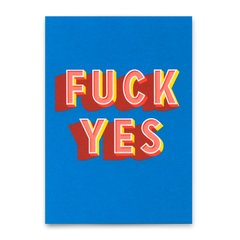 Postkarte "Fuck yes" | Lustige Karte für jeden Anlass