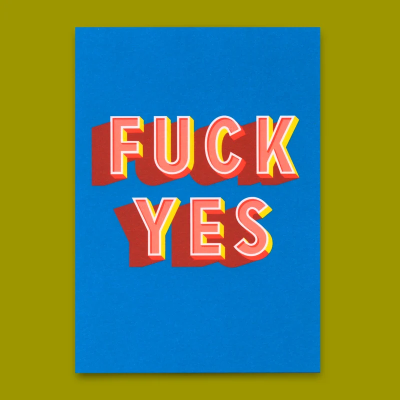 Postkarte "Fuck yes" | Lustige Karte für jeden Anlass