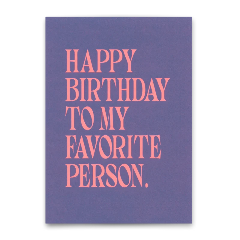 Postkarte "Favorite person Typo" | Schöne Karte mit Spruch zum Geburtstag