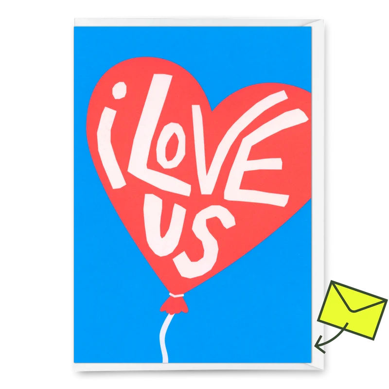 Grußkarte "I love us" | Lustige Klappkarte für Verliebte