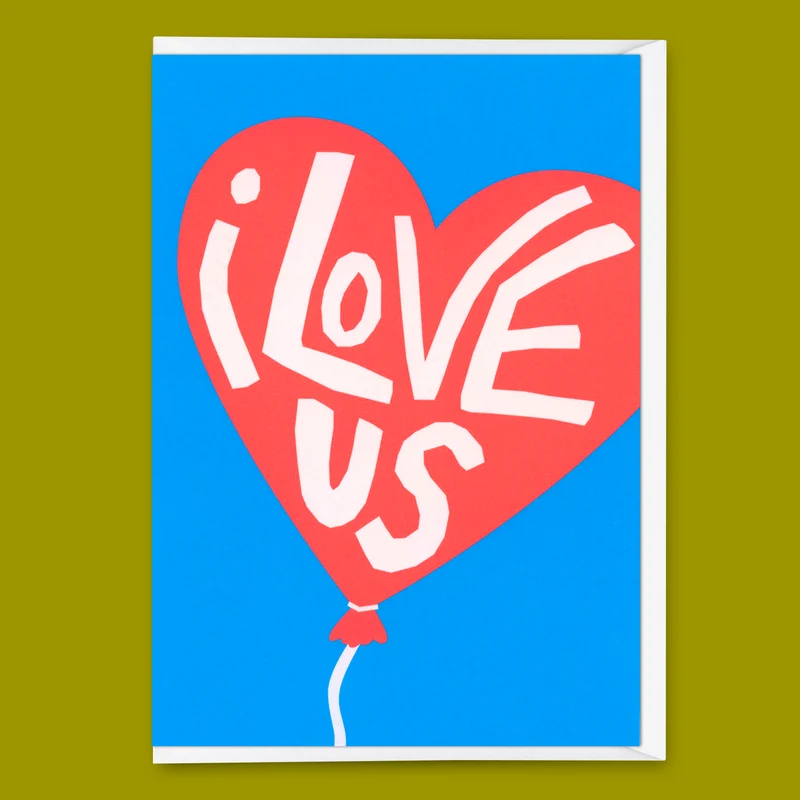 Grußkarte "I love us" | Lustige Klappkarte für Verliebte