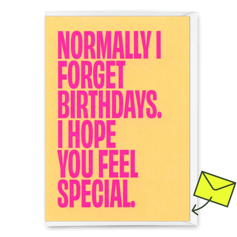Grußkarte "Normally I forget birthdays" | Lustige Klappkarte zum Geburtstag