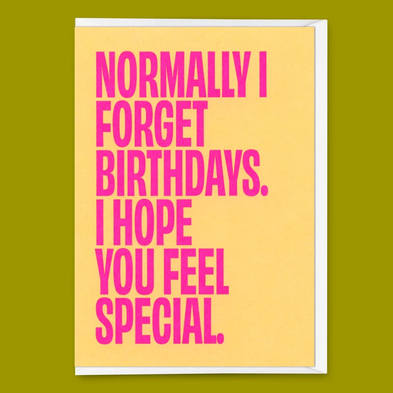 Grußkarte "Normally I forget birthdays" | Lustige Klappkarte zum Geburtstag