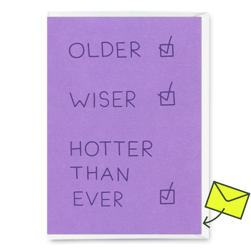 Grußkarte "Hotter than ever" | Lustige Klappkarte zum Geburtstag
