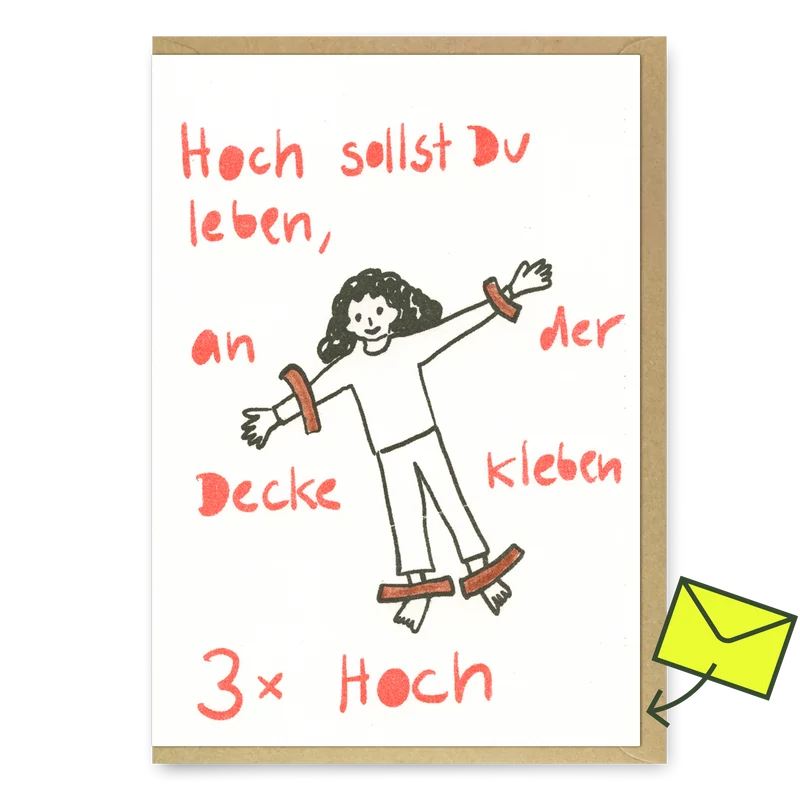 Grußkarte "Hoch sollst du leben" | Schöne Klappkarte | Superjuju