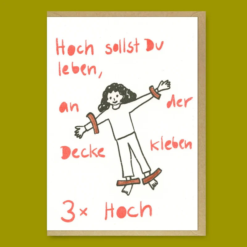 Grußkarte "Hoch sollst du leben" | Schöne Klappkarte | Superjuju