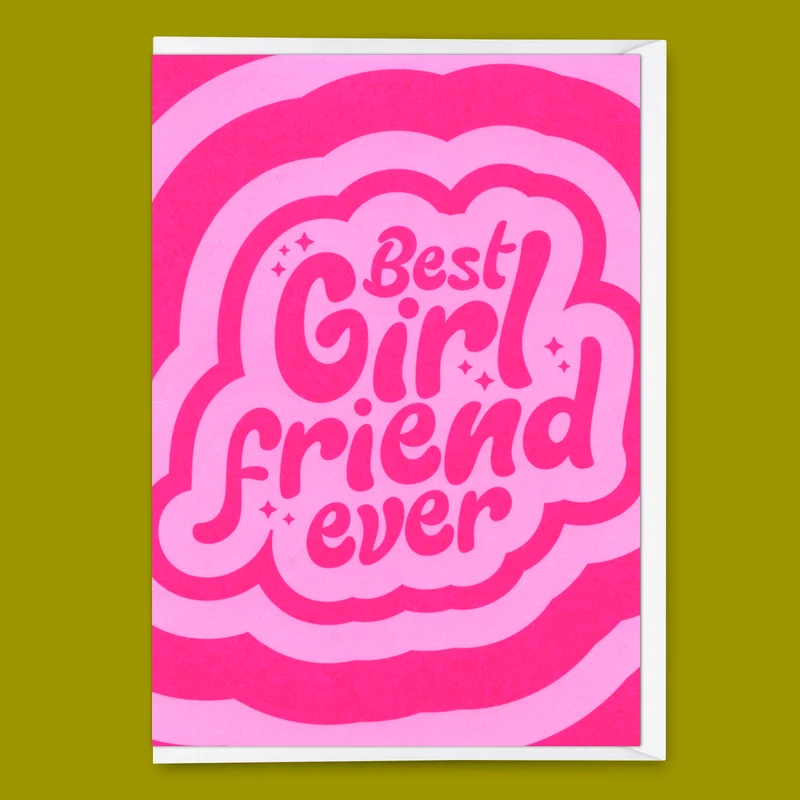 Grußkarte "Best girlfriend ever" | Coole Klappkarte für Verliebte