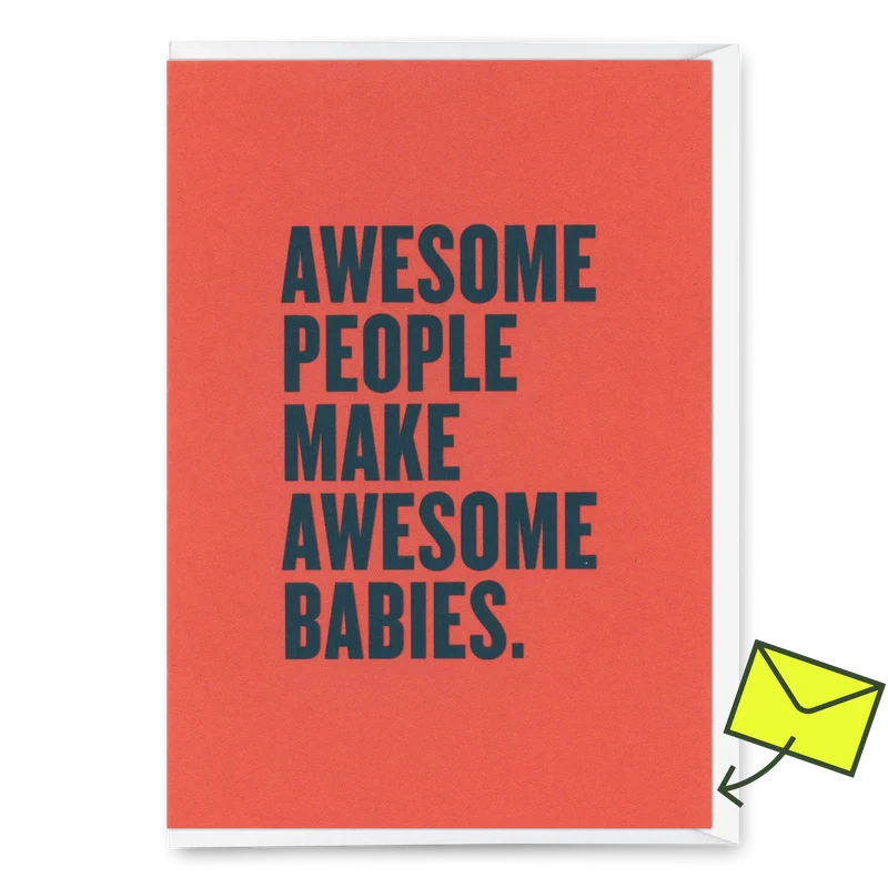 Grußkarte "Awesome people" | Coole Klappkarte mit Spruch zur Geburt