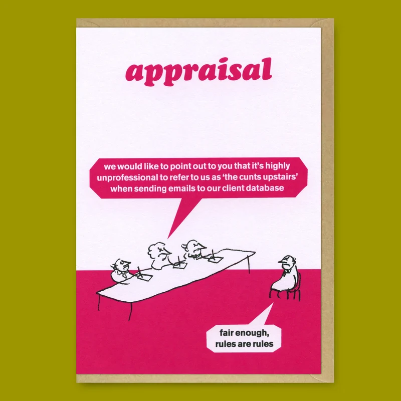 Grußkarte "Appraisal Cunts Upstairs" | Witzige Klappkarte | Modern Toss