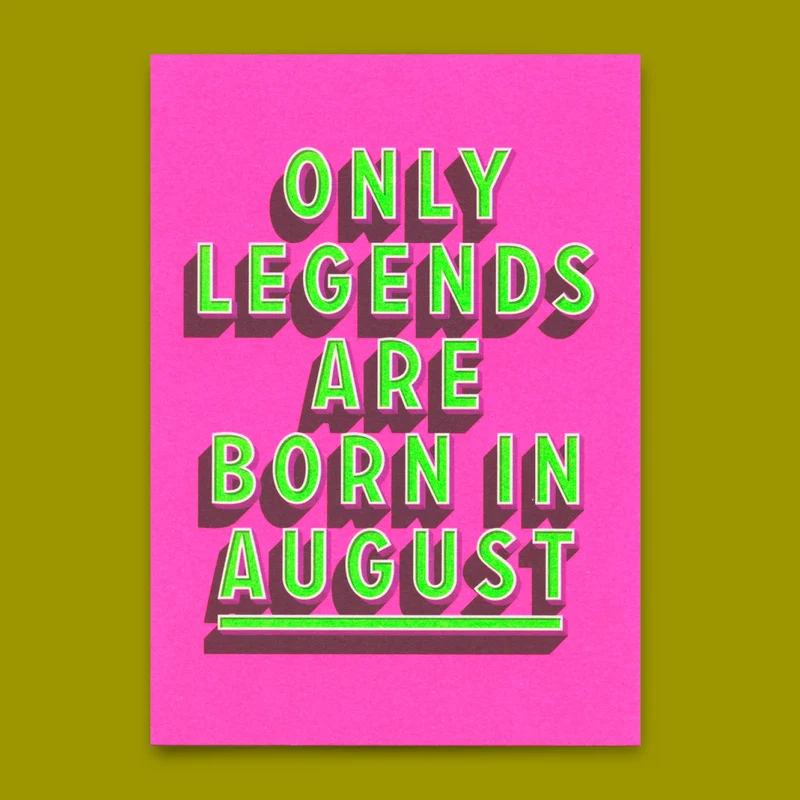 Postkarte "Legends August" | Coole Karte mit Spruch zum Geburtstag