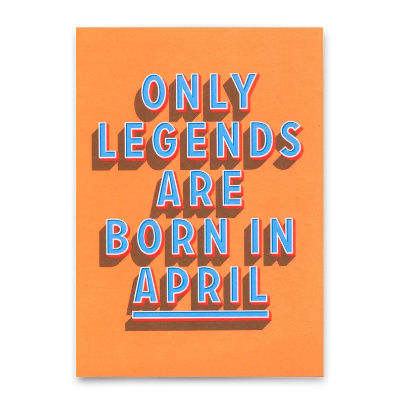 Postkarte "Legends April" | Coole Karte mit Spruch zum Geburtstag