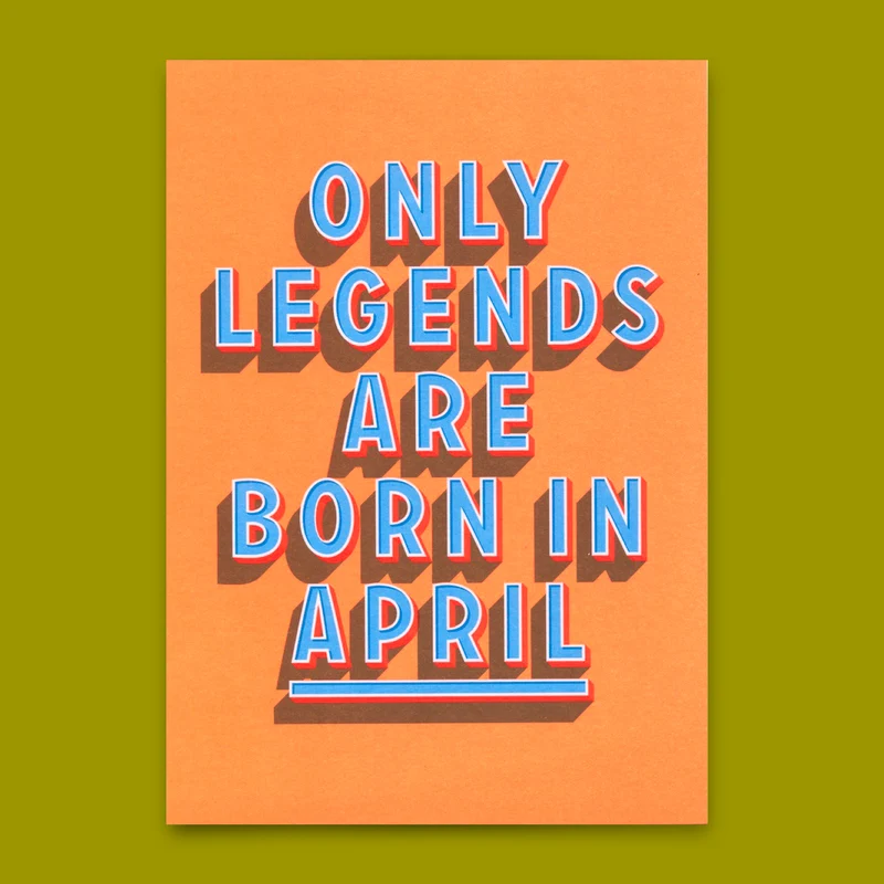 Postkarte "Legends April" | Coole Karte mit Spruch zum Geburtstag