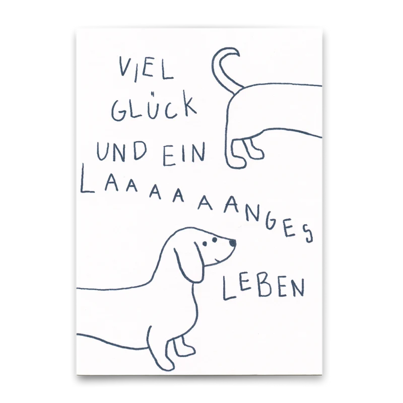 Postkarte "Langes Leben" | Besondere Karte mit Hunde-Motiv zum Geburtstag