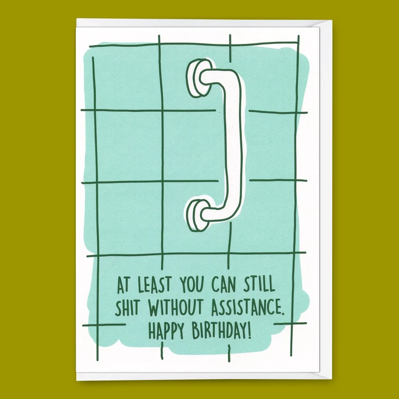 Grußkarte "Shit assistance" | Lustige Klappkarte mit Spruch zum Geburtstag
