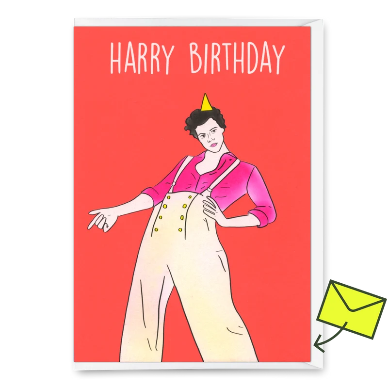 Grußkarte "Harry Styles" | Lustige Klappkarte zum Geburtstag