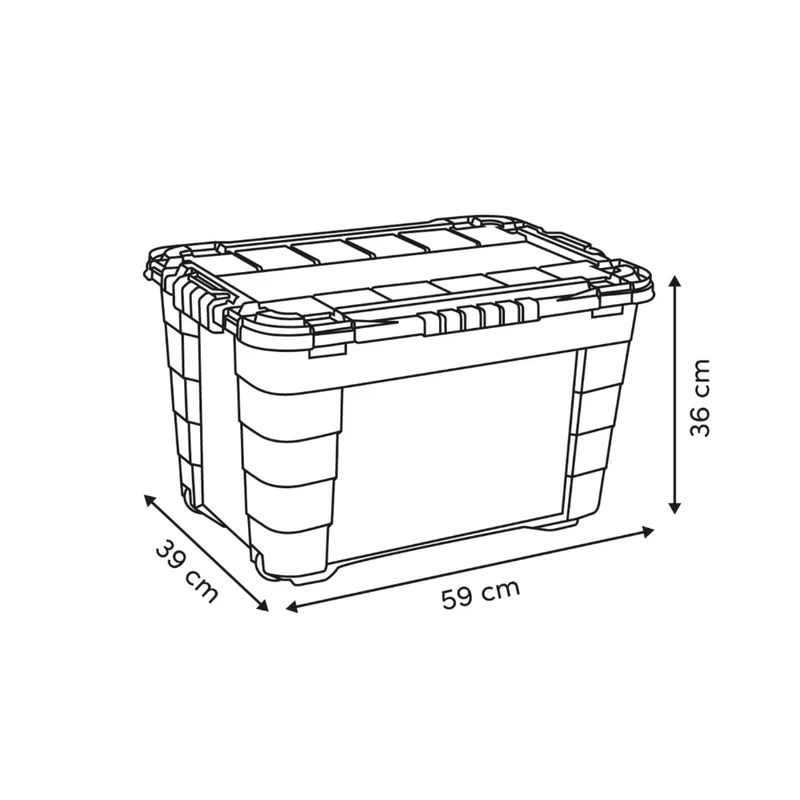 Opbergbox 4 zijden scharnierdeksel optie 60 liter Five®