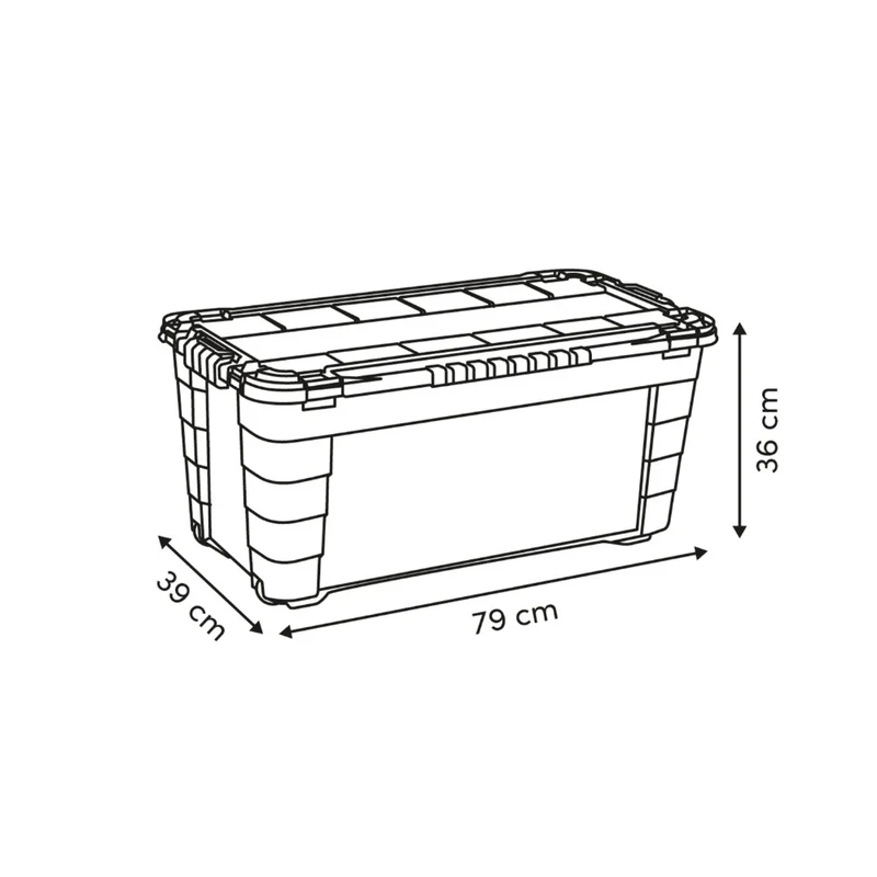 Opbergbox 4 zijden scharnierdeksel optie 80 liter Five®