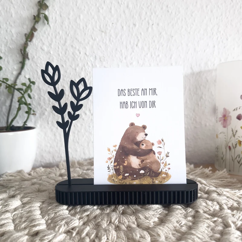 Kartenständer mit Blume