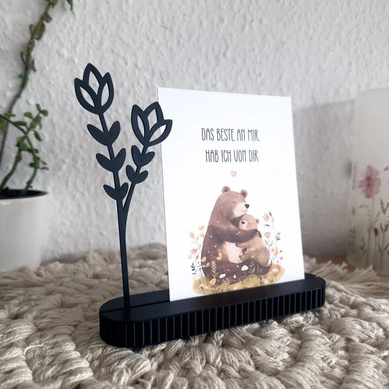 Kartenständer mit Blume