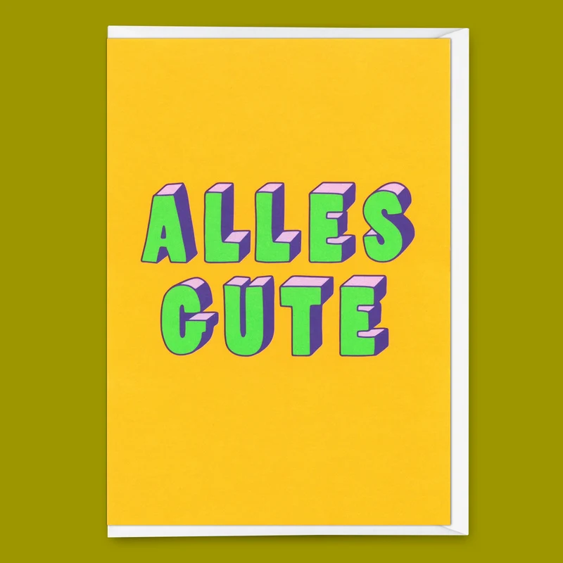 Grußkarte "Alles Gute 3D-Typo" | Coole Klappkarte zur Hochzeit