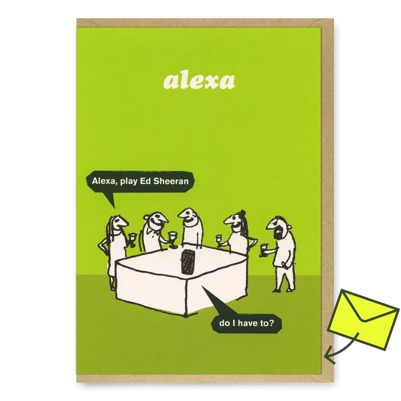 Grußkarte "Alexa" | Witzige Klappkarte | Modern Toss