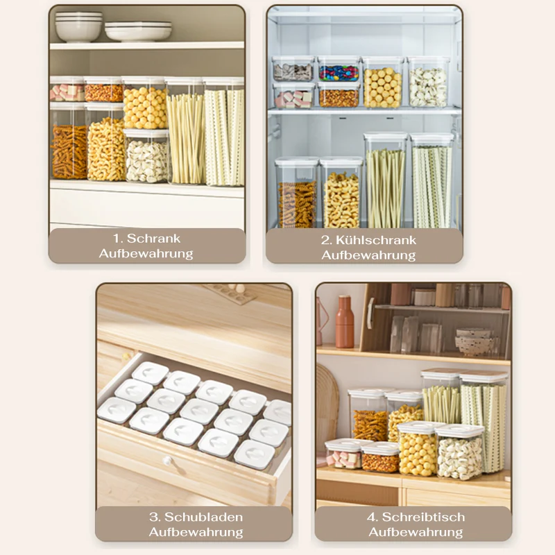 CRELIV Vorratsdose Vorratsdose mit Geschenkpackung, 5er-Set, großer Speicherplatz für Küchen