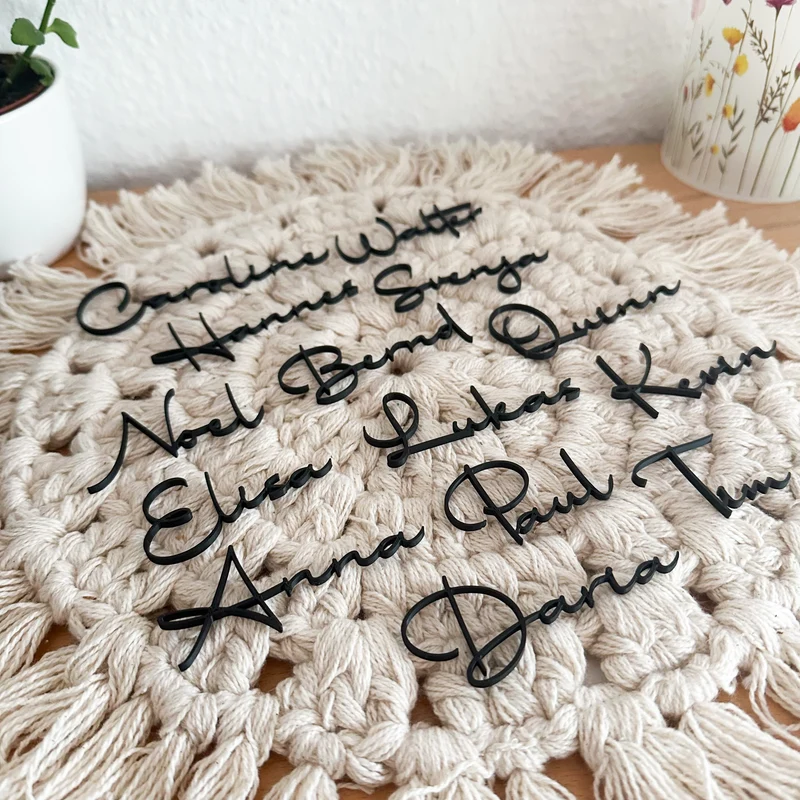 Personalisierte Tischnamen