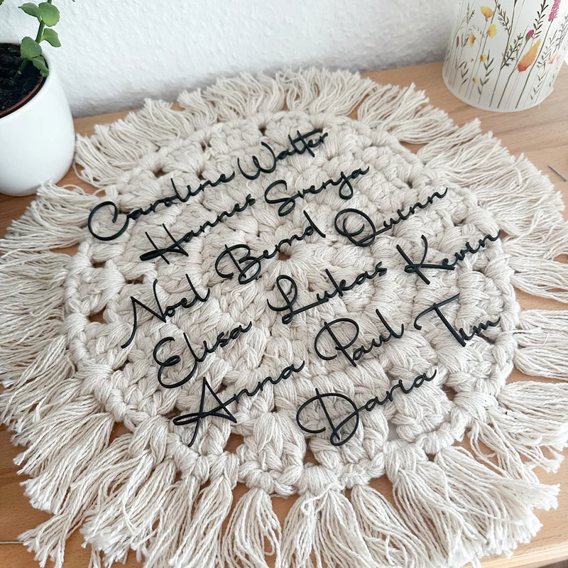 Personalisierte Tischnamen