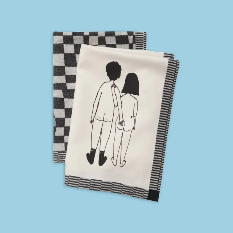 Geschirrtücher helen b "Naked Couple Back / Pattern" | mit Illustrationen von Helen Blanchaert | 2 Stück