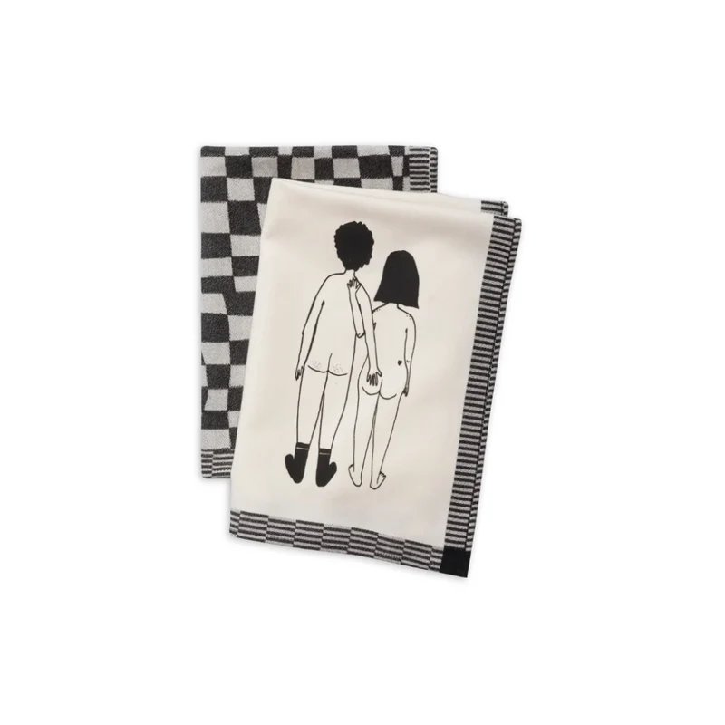 Geschirrtücher helen b "Naked Couple Back / Pattern" | mit Illustrationen von Helen Blanchaert | 2 Stück