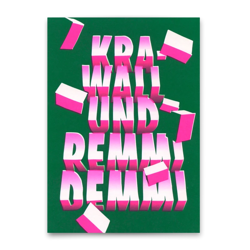 Postkarte "Krawall und Remmi Demmi" | Lustige Karte mit Spruch
