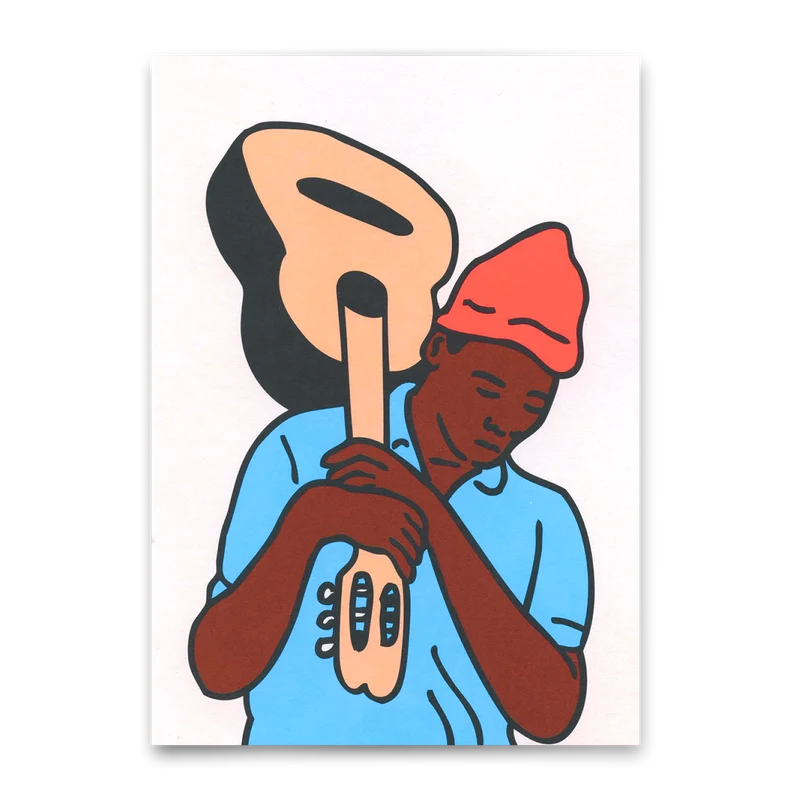 Postkarte "Jorge and his guitar" | Coole Karte für jeden Anlass