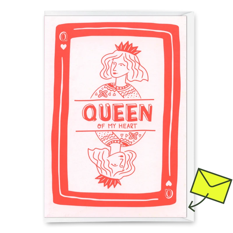 Grußkarte "Queen of hearts" | Besondere Klappkarte für jeden Anlass