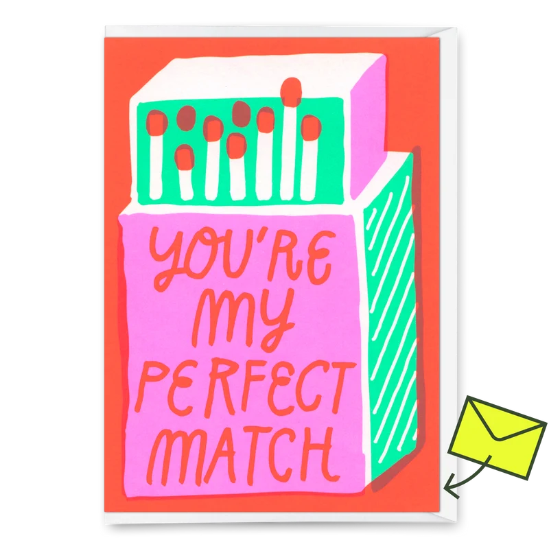 Grußkarte "Perfect Match" | Besondere Klappkarte für Verliebte