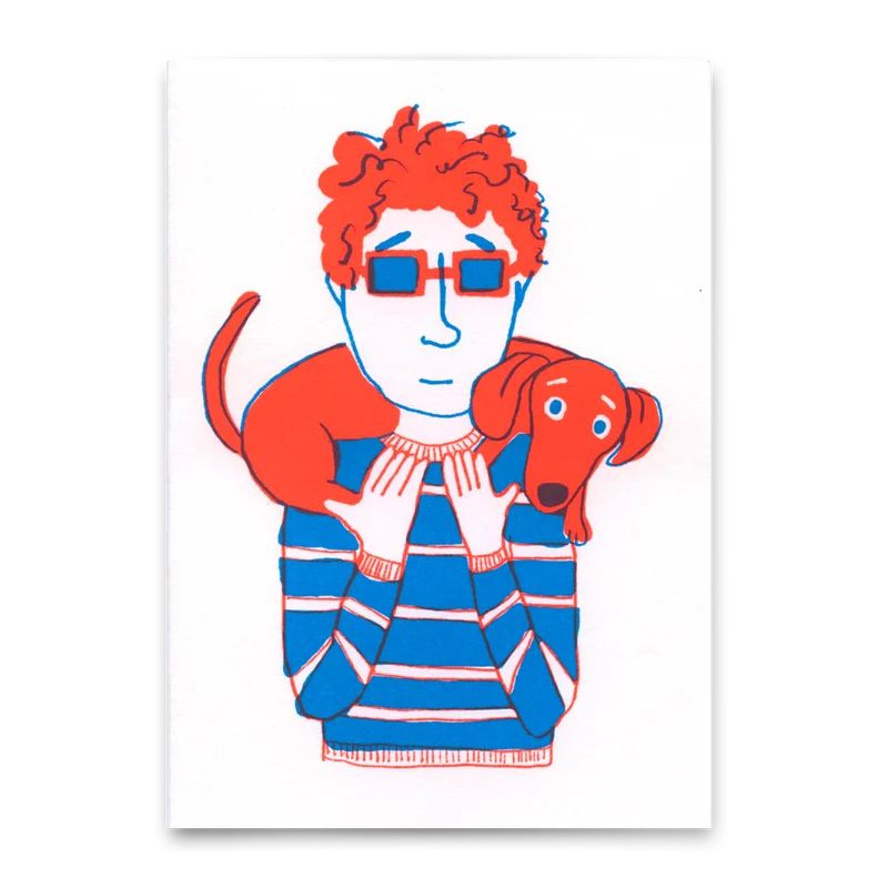 Postkarte "Dogman" | Lustige Karte mit Hunde-Motiv