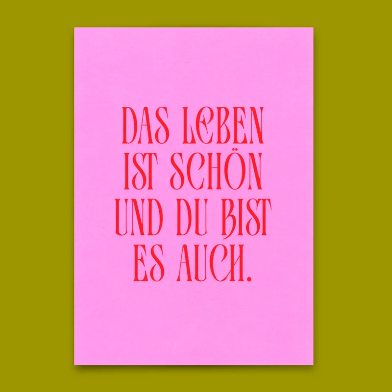 Postkarte "Das Leben ist schön" | Besondere Karte für jeden Anlass