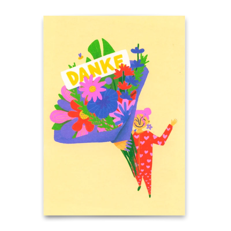 Postkarte "Danke Bouqet" | Schöne Karte zum Dankesagen