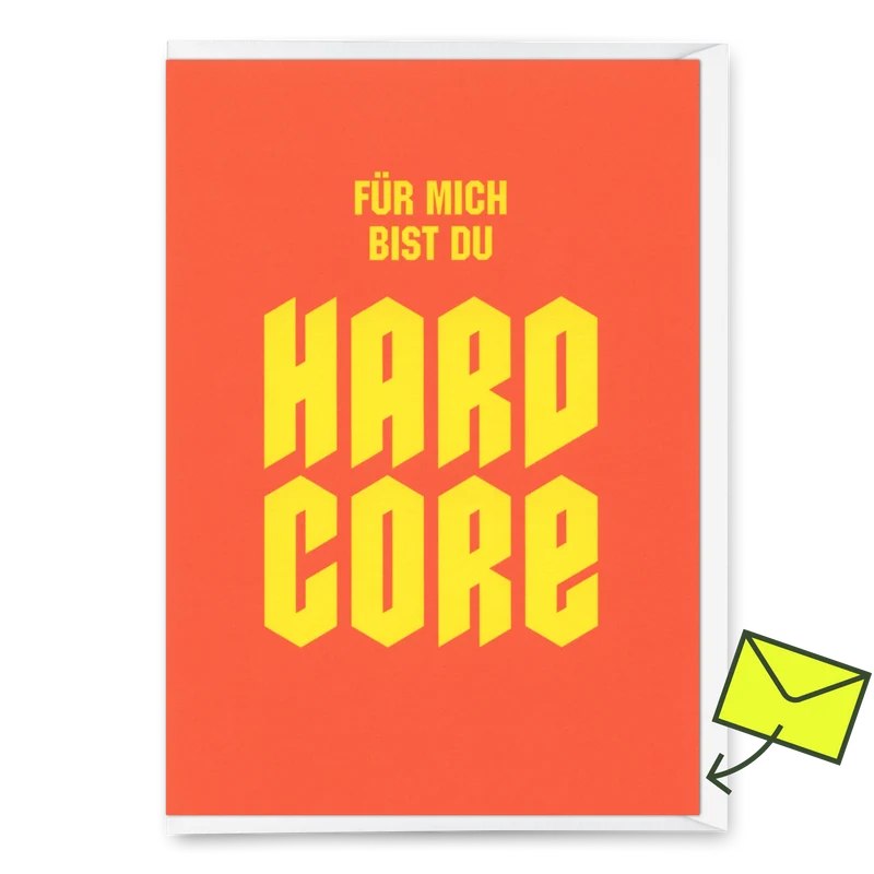 Grußkarte "Hardcore" | Coole Klappkarte für jedem Anlass