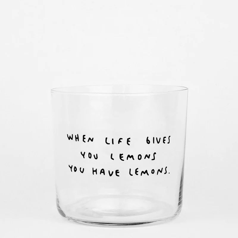 Trinkglas „When Life Gives You Lemons“ | Motivierender Spruch | YAHYA Studio