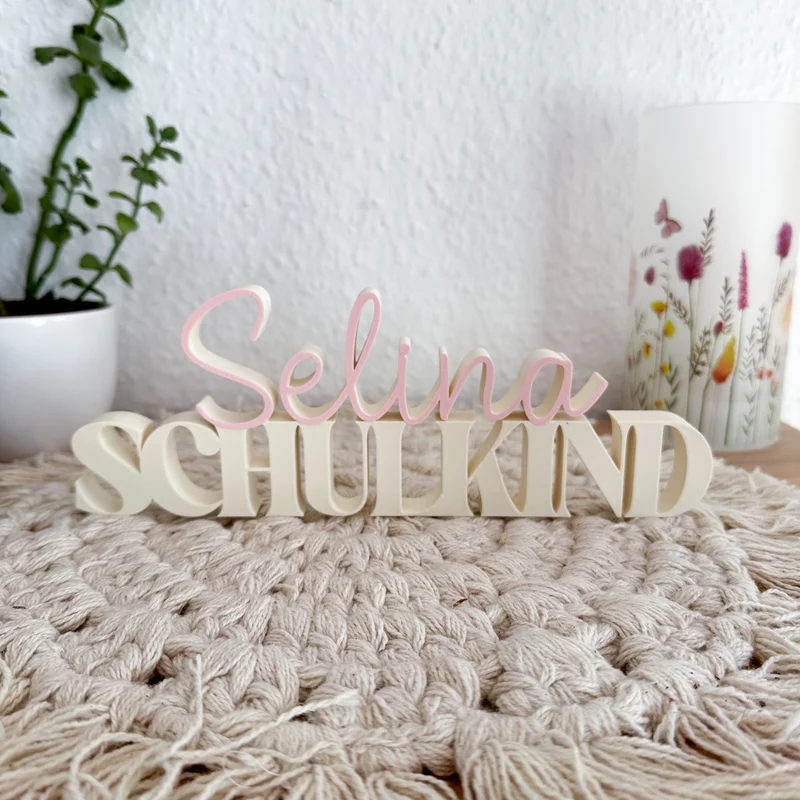 Schulkind Deko Aufsteller mit Name personalisiert