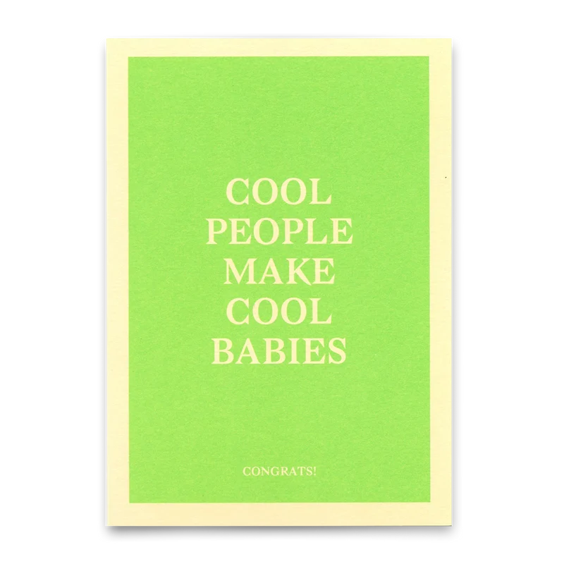 Postkarte "Cool people make cool babies" | Coole Karte mit Spruch zur Geburt
