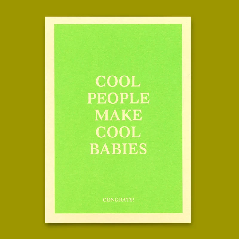 Postkarte "Cool people make cool babies" | Coole Karte mit Spruch zur Geburt