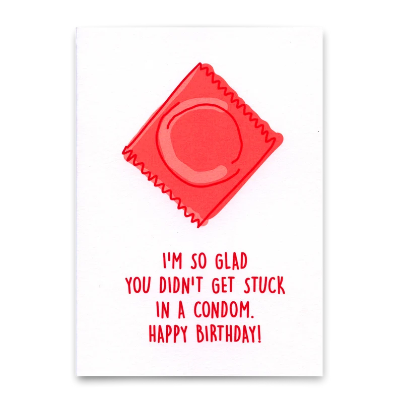 Postkarte "Condom" | Lustige Karte mit Spruch zum Geburtstag