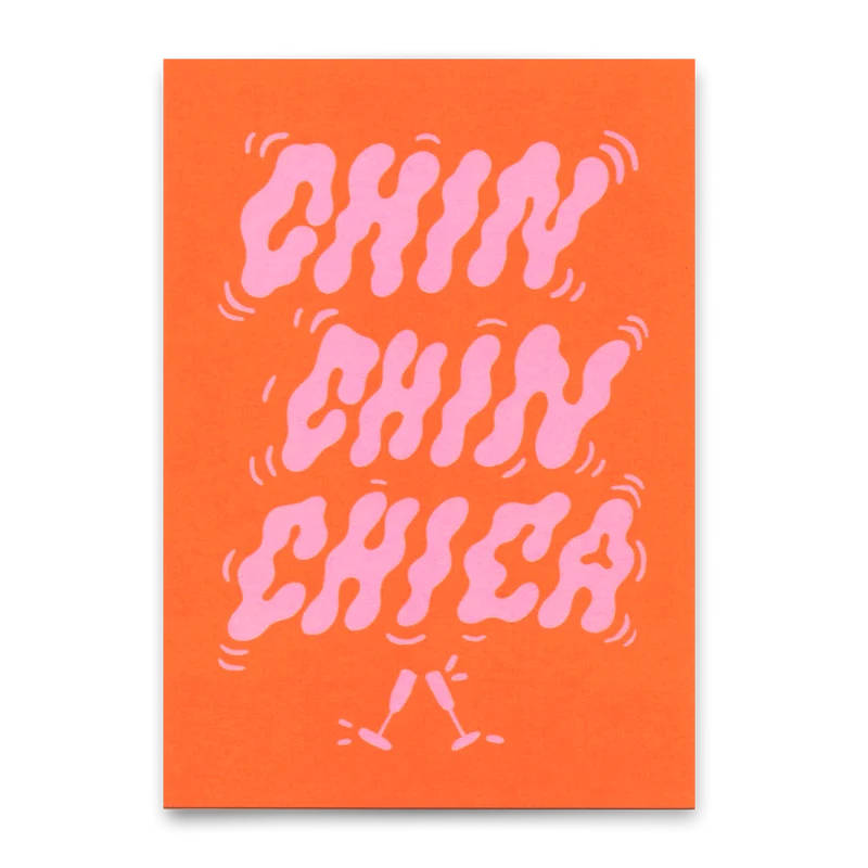 Postkarte "Chin Chin Chica" | Coole Karte mit Spruch für jeden Anlass