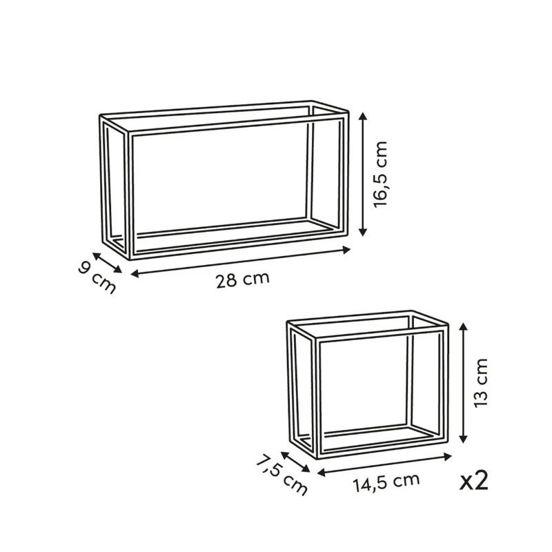 Magnetische hangbakjes transparant 3-delig Five®